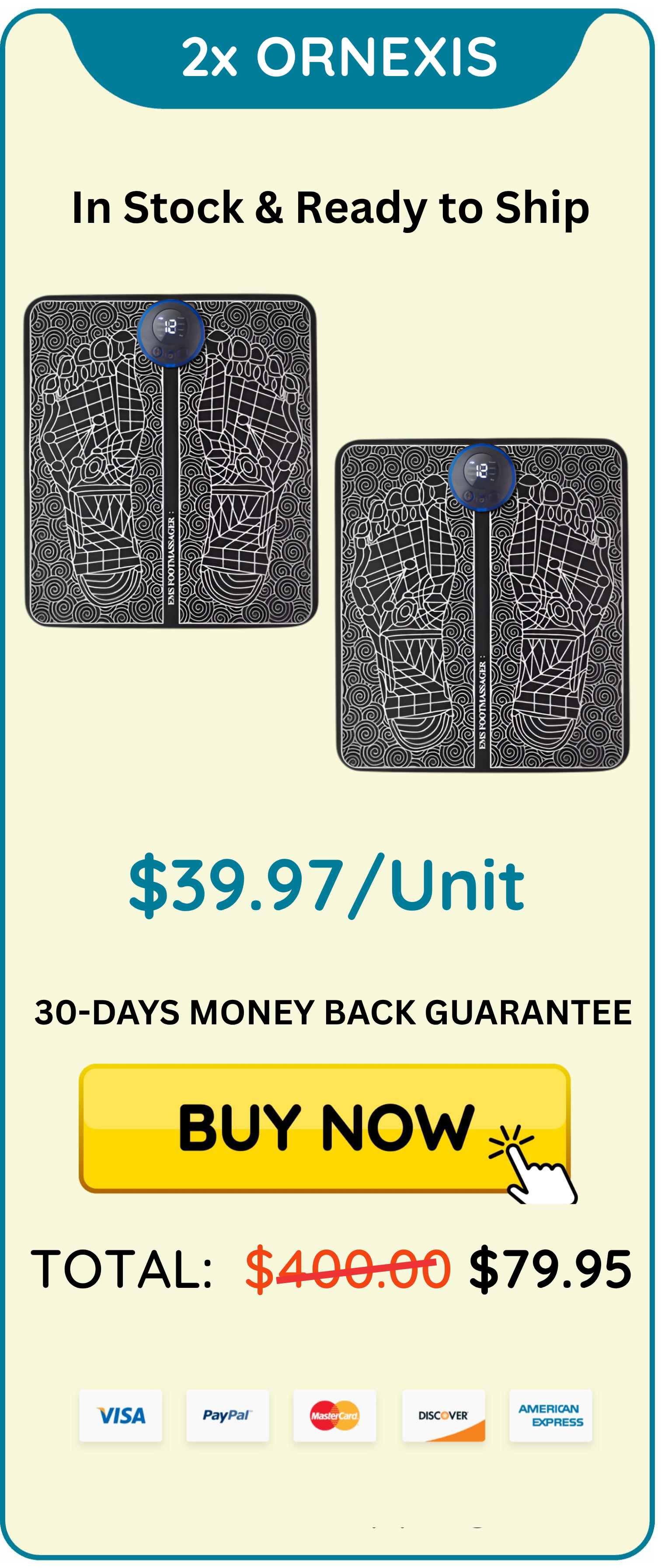 2x ornexis ems foot massager package