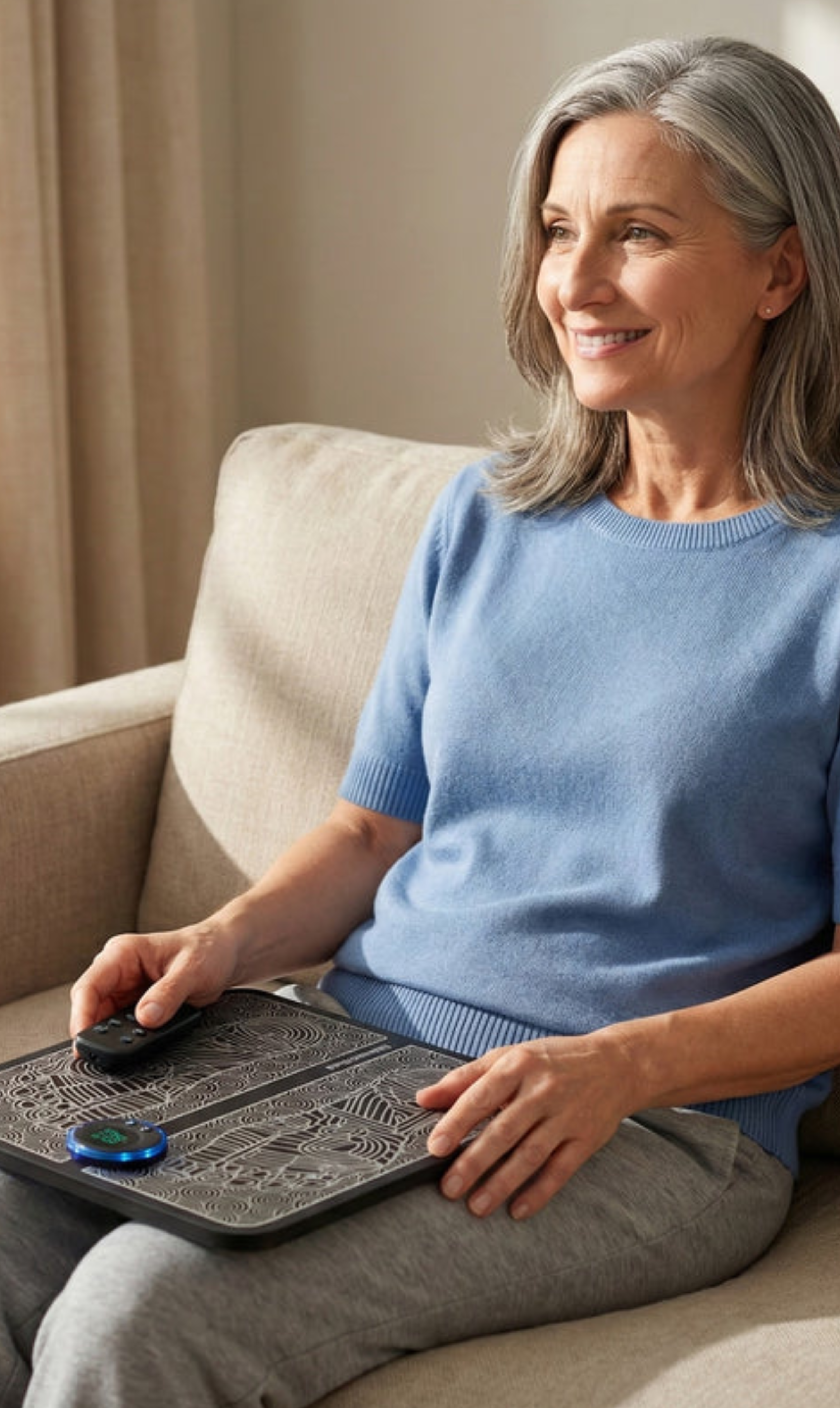 person showing ornexis ems relief plate